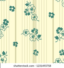 Floral vector seamless pattern, botanical design