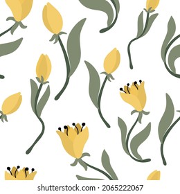 Floral vector seamless pattern. Floral botanical motifs. Illustration with flowers can be used for wallpapers, pattern fills, web page backgrounds,surface textures. Gorgeous floral arrangement