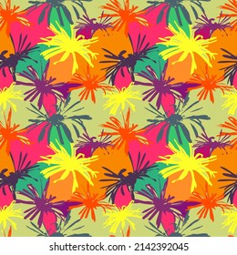 Floral vector seamless pattern. Botanical endless background for textile, fabric, packaging, apparel.
