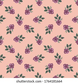 Floral vector seamless pattern. Decorative vintage background with flowers. Beautiful design with ornament for printing on textiles, paper and other surfaces.