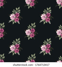 Floral vector seamless pattern. Decorative vintage background with flowers. Beautiful design with ornament for printing on textiles, paper and other surfaces.