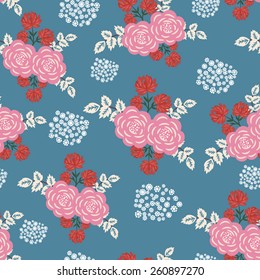 Floral vector seamless pattern (fabric design) 