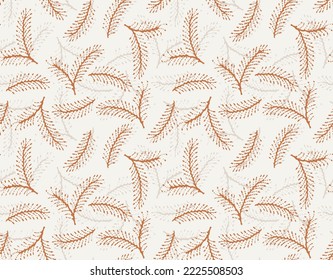 Floral Vector Seamless Pattern. Hand drawn endless vector illustration on light red background. Can be used for wallpaper, website background, textile, greeting cards, wedding invitation and wrapping