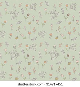 Floral vector seamless pattern illustration. Illustration for design, web design, scrapbook