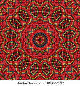 Floral vector seamless pattern. Modern endless symmetrical motif. Ceramic portuguese ornament. Funky square seamless background design. Artwork graphic pattern.