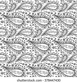  floral vector seamless pattern with paisley motif
