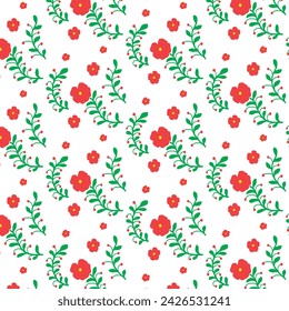 Floral vector seamless pattern is perfect for greeting cards, wedding stationery, wall art, posters, product packaging, bags, branding projects, T-shirts, and many other creative projects. 