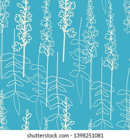  Floral vector seamless pattern. Simple stylized flowers and leaves background made with clipping mask for easy editing.