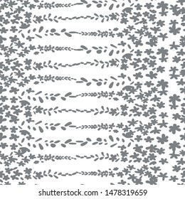  Floral vector seamless pattern. Simple stylized flowers and leaves background made with clipping mask for easy editing.