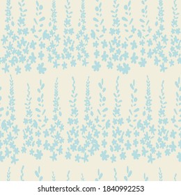  Floral vector seamless pattern. Simple stylized flowers and leaves background made with clipping mask for easy editing.