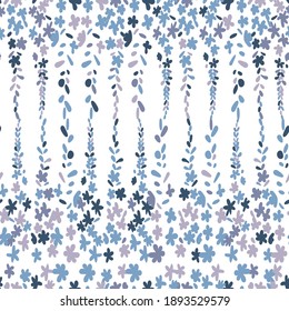  Floral vector seamless pattern. Simple stylized flowers and leaves background made with clipping mask for easy editing.