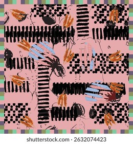 Floral vector seamless pattern for summer and texture, textile, fashion, scarf design. Colorful floral and enjoy. Scarf design.