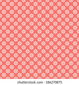 Floral vector seamless pattern (tiling). Romantic colorful texture for printing onto fabric and paper or scrap booking. Bright red, white colors. Abstract feminine pretty nature design