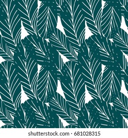 Floral Vector Seamless Pattern Tropical Leaves Stock Vector (Royalty