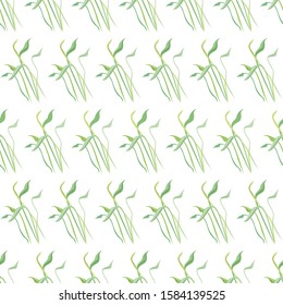Floral vector seamless pattern wit leaves, foliage, plants