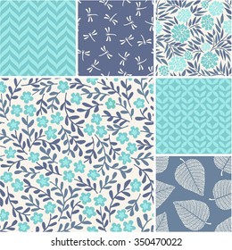 Japanese Vector Seamless Patterns Set Stock Vector (Royalty Free) 189783089