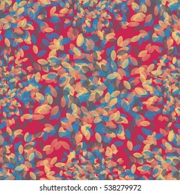 Floral vector seamless pattern.Texture with soft multicolored geometrical leafs.