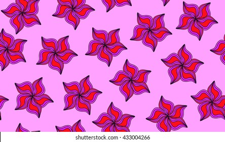 Floral vector seamless texture with tropical flowers