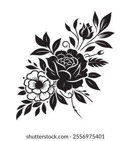 Floral vector silhouette art illustration