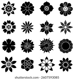 Floral Vector Silhouette Bundle With Isolated Background