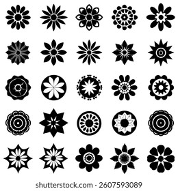 Floral Vector Silhouette Bundle With Isolated Background