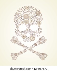 Floral Vector Skull