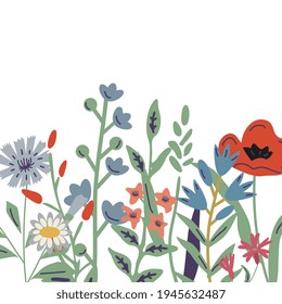 Floral vector square simple background