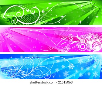 floral vector stripes
