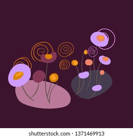 floral vector stylized design formal composition