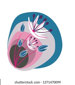 floral vector stylized design formal composition