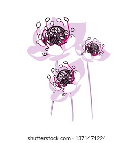 floral vector stylized design formal composition
