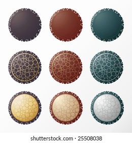Floral vector tags on a white background