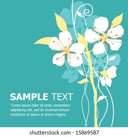 Floral Vector Template. Greeting Card.
