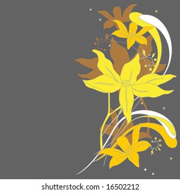 Floral Vector Template. Greeting Card. For more illustrations VISIT MY GALLERY.