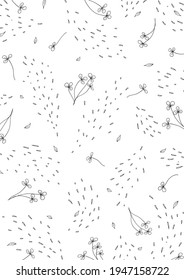 Floral vector template with leaves, plants for greeting card. Abstract natural elements. Vector plant print for holiday poster, background, cover, banner, invitation. Minimalistic, trendy design.
