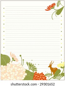 Floral vector template for stationary