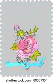 Floral vector tender card