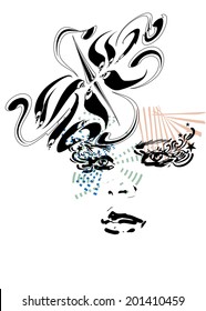 floral vector woman