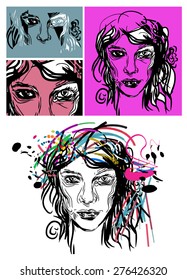 floral vector woman
