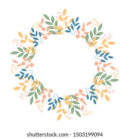 Floral vector wreath. Botanical background