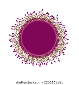 Floral vector wreath. Circle frame design element for invitations, greeting cards, posters, blogs. Delicate branches and leaves. Gray circle with olive branches. Eco border olive tree leaves.