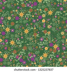 Floral vegetable seamless pattern. Vector illustration background