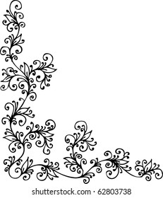 Floral vignette 416 Eau-forte decorative vector illustration