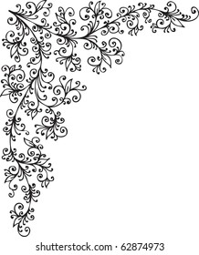 Floral vignette 417 Eau-forte decorative vector illustration