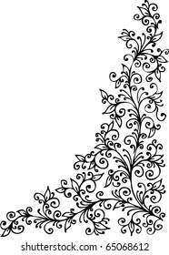 Floral vignette 421 Eau-forte decorative background texture vector illustration EPS-8