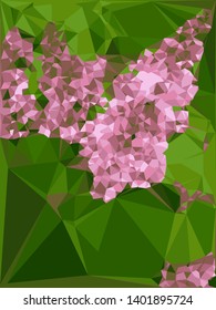 floral vignette of green and lilac