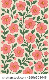 Floral Vine Print Design Background in Vector