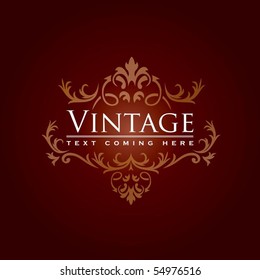 Floral vintage background in editable vector format