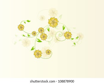 Floral vintage background with flowers in vector