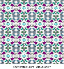 Floral vintage background with repeat patterns.Perfect for fashion, textile design, cute themed fabric, on wall paper, wrapping paper, fabrics and home decor.Seamless abstract multicolor pattern.
